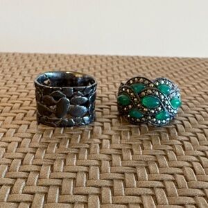 Pair Of Vintage 925 SS rings